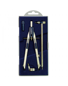 Balaustrone di precisione con struttura in ottone nichelato satinato. Apertura e fissaggio del raggio tramite i due tasti a frizione posti sulle aste. Regolazione micrometrica con vite centrale. Aste articolate. Prolunga e innesto universale con morsetto 