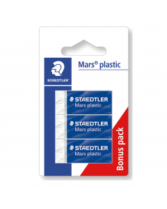 La gomma Mars Plastic di Staedtler è un prodotto per ufficio altamente affidabile,di alta qualità, offre cancellature sempre perfette ed è la gomma ideale per cancellare tratti di matita in grafite su carta e pellicole da disegno e tratti eseguiti con pen