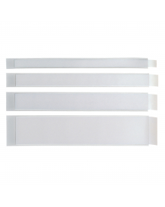 Porta etichette autoadesive in PVC trasparente tagliabili nella misura desiderata e con etichetta intercambiabile. Utili per contrassegnare cassetti, scaffali, scatole, cartelle, registratori, raccoglitori. Formato 40x300mm.