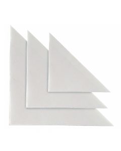 Tasche autoadesive realizzate in PVC utili da applicare all'interno di cartelle, raccoglitori ecc.. Formato utile 10x10cm triangolare.