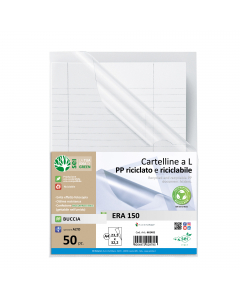 Cartelline in PP buccia, riciclato e riciclabile, con apertura a ""L"" e lunetta laterale per facilitare l'inserimento o l'estrazione.
Alto spessore. Confezione compostabile al 100%. Ideali per archiviare fax, fotocopie e documenti di facile consultazione