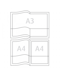 Confezione da 5 cartelline in PVC trasparente cristallo. Due tasche orizzontali. Formato 21x29,7cm.
