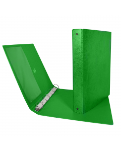 Raccoglitore in Colpan® (cartone rivestito in PVC) con meccanismo a 4 anelli tondi e tasca interna trasparente. Utili in ufficio, a scuola e a casa. Formato esterno: 265x310 mm. Formato contenuto: 220x300 mm (A4). Dorso: 30 mm. Diametro anelli: 25 mm. Col