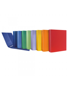 Raccoglitori in PP a lastra riciclato e riciclabile con meccanismi a 4 anelli tondi. Tasca interna. Disponibili in otto colori opachi. Più belli, più sostenibili! Dimensione: 22x30cm.