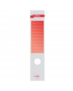 Copridorso autoadesivo in carta stampata con fondo grigio. Foro adattabile a qualsiasi registratore. Retro adesivo coprente. Ideale per avere un dorso soft. Formato 70x345 mm. Colore rosso sfumato. Confezione 10 pezzi.