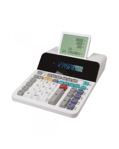 Calcolatrice unica che coniuga la funzionalità di una calcolatrice stampante ed una da tavolo. La combinazione di un display a 12 cifre con uno LCD a 5 righe permette di by-passare la necessità di stampare il calcolo e con la funzione Check&Correct (fino 
