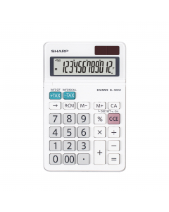 Calcolatrice da tavolo con ampio display LCD a 12 cifre regolabile e bloccabile, per ottenere una migliore leggibilità ed evitare fastidiosi riflessi di luce. Design elegante e colore bianco con effetto specchiato. Ottima varietà di funzioni, tra cui calc