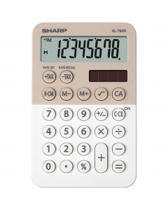 EL 760R BLA : 8 cifre, alimentazione batteria e solare,2 colori design beige - bianco, dimensioni 120 x 76 x 23mm