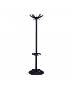 Appendiabiti da terra con stelo in acciaio verniciato a polvere epossidica. Base e top e in poliammide. Dotato di 5 supporti e portaombrelli. Dimensioni: 168x46cm