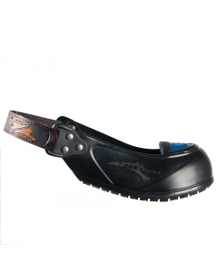 Sovrascarpe in gomma e con gusto protettivo ultraleggero in lega di alluminio/titanio. Si adatta a tutti i tipi di scarpe grazie alla cinghia in velcro comfort. DPI di categoria II. Settori di utilizzo: industriale, movimentazione, edilizia, e altre zone 