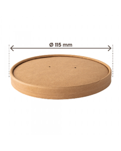 Coperchio in cartoncino compatibile con bowl portazuppe cod. 100116. 
Riscaldabile in forno fino a max 180°C per 10 min e in microonde a max 800W per 4 min. 
Idoneo contatto alimenti  secondo il regolamento CE n° 1935/2004 e successivi aggiornamenti.  
Pr