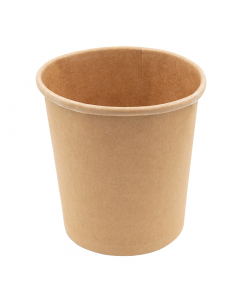 Bowl monouso tonda avana per zuppe in cartoncino riciclabile. 
Grazie al suo design, la ciotola non si unge e non perde liquidi, la capienza della ciotola è di 480ml.  
Riscaldabile in forno fino a max 180°C per 10 min e in microonde a max 800W per 4 min.