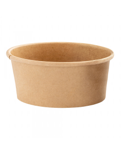 Bowl monouso tonda avana per zuppe in cartoncino riciclabile. 
Grazie al suo design, la ciotola non si unge e non perde liquidi, la capienza della ciotola è di 180 ml. 
Riscaldabile in forno fino a max 180°C per 10 min e in microonde a max 800W per 4 min.