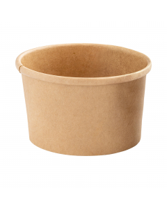 Bowl monouso tonda avana per zuppe in cartoncino riciclabile. 
Grazie al suo design, la ciotola non si unge e non perde liquidi, la capienza della ciotola è di 250 ml. 
Riscaldabile in forno fino a max 180°C per 10 min e in microonde a max 800W per 4 min.