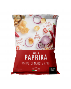Chips di riso e mais non fritte e senza glutine. In sacchetto da 70gr.