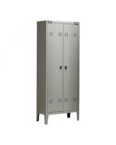 Armadio spogliatoio a 2 posti L70 x P35 x H180cm; in metallo verniciato grigio, provvisto di serratura e chiavi. Fornito montato.