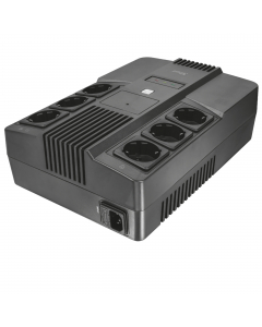Affidabile UPS da 800 VA con batteria integrata. Eroga temporaneamente l’energia della batteria durante le interruzioni di corrente; impedisce di perdere dati e danneggiare l’hardware. 3 prese a parete batteria e protette da sovratensione e 3 protette da 