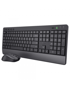 Tastiera e mouse wireless confortevoli con tasti e pulsanti silenziosi, prodotti con materiali riciclati
Caratteristiche:
• Poggia polsi integrato e pressione tasti leggera per una digitazione comoda
• Digitazione e clic silenziosi per non disturbare fami