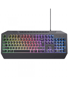 Design resistente ai liquidi con tasti con membrana a contatto morbido* - Design ecosostenibile realizzato all’78% con plastica riciclata - L’illuminazione RGB a onda arcobaleno con luminosità e colori regolabili ti consente di giocare con stile - La funz