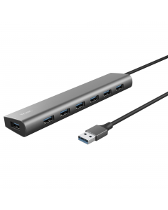 Il raffinato hub USB in alluminio aggiunge al computer 7 porte USB-A in più con una velocità di 5 Gbps