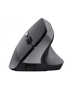 Forma verticale ergonomica con angolo ottimale di 57° e comodo appoggiadito per ridurre la tensione del braccio e del polso - Design ecosostenibile, realizzato all’70% con plastica riciclata - Batteria integrata ricaricabile e cavo di ricarica USB in dota