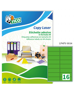 Le etichette Copy Laser Premium sono realizzate in carta fluo brillante con supporto siliconato da 60gr. Prefustellate. Confezione da 70 fogli in formato A4. Collante acrilico permanente. Confezione eco sostenibile in cartoncino prodotto in carta riciclat