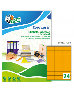 Ideali per segnalazioni che devono essere facilmente notate e per promuovere offerte speciali. Il formato A4 ha un pre-taglio sul supporto retrostante per facilitare il distacco dell’etichetta.  Adatta per stampanti: Laser, Inkjet e fotocopiatrici; Gramma