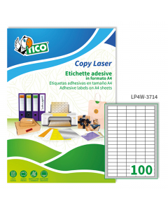 Le etichette Copy Laser Premium Bianche sono realizzate in carta bianca opaca e sono prefustellate. Disponibili in diverse dimensioni, con margini, senza margini e con angoli arrotondati, in confezioni da 100, in formato A4 e in formato A3. La gamma Copy 