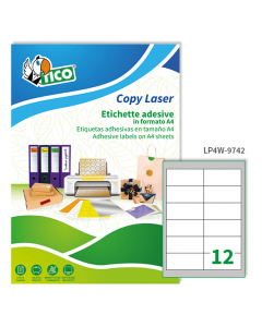 Le etichette Copy Laser Premium Bianche sono realizzate in carta bianca opaca e sono prefustellate. Disponibili in diverse dimensioni, con margini, senza margini e con angoli arrotondati, in confezioni da 100, in formato A4 e in formato A3. La gamma Copy 