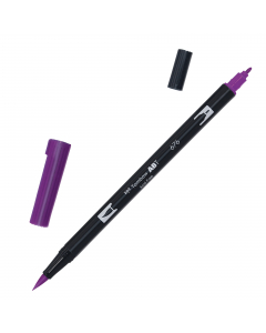 Marker Dual Brush Tombow. Due punte in fibra: sottile per tracciare linee precise, pennello per colorare ampi spazi. Inchiostro a base d'acqua, atossico, inodore, acid free. I colori non sbavano, possono essere miscelati e acquarellati tra di loro per cre