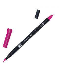 Marker Dual Brush Tombow. Due punte in fibra: sottile per tracciare linee precise, pennello per colorare ampi spazi. Inchiostro a base d'acqua, atossico, inodore, acid free. I colori non sbavano, possono essere miscelati e acquarellati tra di loro per cre