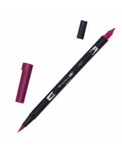 Marker Dual Brush Tombow. Due punte in fibra: sottile per tracciare linee precise, pennello per colorare ampi spazi. Inchiostro a base d'acqua, atossico, inodore, acid free. I colori non sbavano, possono essere miscelati e acquarellati tra di loro per cre