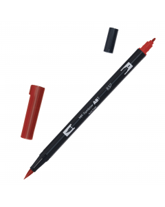 Marker Dual Brush Tombow. Due punte in fibra: sottile per tracciare linee precise, pennello per colorare ampi spazi. Inchiostro a base d'acqua, atossico, inodore, acid free. I colori non sbavano, possono essere miscelati e acquarellati tra di loro per cre