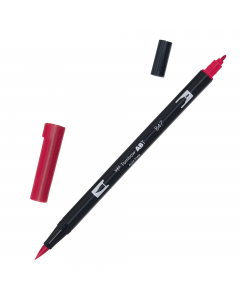 Marker Dual Brush Tombow. Due punte in fibra: sottile per tracciare linee precise, pennello per colorare ampi spazi. Inchiostro a base d'acqua, atossico, inodore, acid free. I colori non sbavano, possono essere miscelati e acquarellati tra di loro per cre