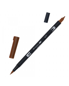 Marker Dual Brush Tombow. Due punte in fibra: sottile per tracciare linee precise, pennello per colorare ampi spazi. Inchiostro a base d'acqua, atossico, inodore, acid free. I colori non sbavano, possono essere miscelati e acquarellati tra di loro per cre