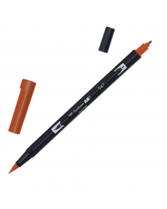 Marker Dual Brush Tombow. Due punte in fibra: sottile per tracciare linee precise, pennello per colorare ampi spazi. Inchiostro a base d'acqua, atossico, inodore, acid free. I colori non sbavano, possono essere miscelati e acquarellati tra di loro per cre