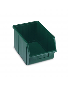 Vaschetta contenitore in polipropilene verde robusto sovrapponibile dotati di porta etichetta. Dimensioni l 22 x p 35.5 x h 16.7cm. Capacità 10 litri.