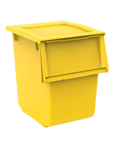 Contenitore compatibile con la serie armadi Ecoline 1-2-3. Realizzato con materiale ad alto impatto. Capacità 25Lt. Dotato di coperchio removibile e sportello. Colore Giallo