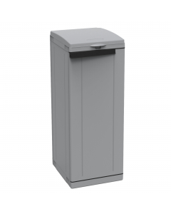 Armadietto ad 1 anta ideato per la raccolta differenziata dei rifiuti. Dotato di porta-sacco (da 110 L.) chiudibile con coperchio. L'apertura dell'anta permette una facile estrazione frontale del sacco pieno.  Compatibile con contenitori Terry EcoBin 25Lt