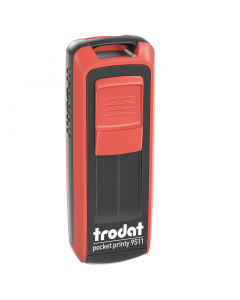 Timbro tascabile Pocket Printy autoinchiostrante in formato mini, pratico e comodo da portare con sé. Cartuccia integrata con preciso dosaggio dell’inchiostro. Apertura veloce con una sola mano. Piastra 47X18mm  4 righe. Tampone ricambio 6/9511.