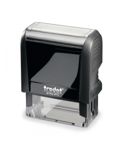 Timbro autoinchiostrante dal design moderno e raffinato in materiale plastico riciclato postconsumo. Piccolo e leggero con fi nestra panoramica trasparente ad alta visibilità per allineare perfettamente l'impronta. Cambio della cartuccia facile e pulito g