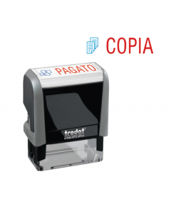 Printy Office Eco con testo COPIA in materiale plastico riciclato al 65%. Impronta bicolore. Piastra da 47x18mm.