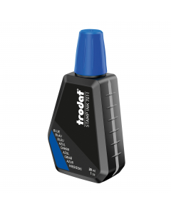 Inchiostro per timbri a base acquosa per timbri in gomma e fotopolimero. Impronte intense e durature nel tempo. Flacone da 28ml.