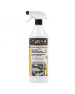 Disinfettante sgrassatore, superconcentrato, non profumato con trigger. Certificazione presidio Medico chirurgico e Haccp. Potente sgrassatore battericida e fungicida ideale per forni e fornelli, lavandini, cellle frigo, piani di lavoro e ogni superficie 