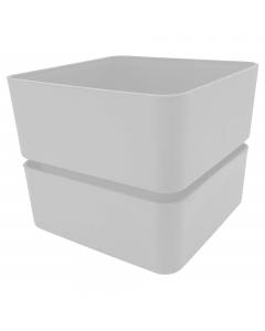 Vaso realizzato in polipropilene adatto ad ambienti interni e esterni. Dotato di sottovaso ad incastro. Dimensioni: 12x h.11cm. Pulire con una spugna bagnata con acqua e detergente liquido neutro.