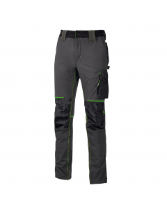 Pantaloni multitasca idrorepellenti in tessuto U-4 way stretch per un'elevata libertà di movimento, comfort e resistenza. Traspirabilità e ad asciugatura rapida. Chiusura centrale con zip YKK e bottone gommato antigraffio. Due larghe tasche frontali, una 