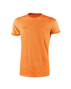 T-Shirt manica corta in 100% cotone fiammato in colori fluo. Tessuto di alta qualità in cotone con filato "slub cotton” (cotone fiammato) ottenuto con fili di spessore variabile che rendono la T-Shirt estremamente confortevole, traspirante e delicata sull