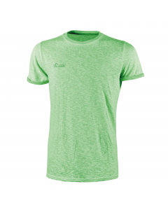 T-Shirt manica corta in 100% cotone fiammato in colori fluo. Tessuto di alta qualità in cotone con filato "slub cotton” (cotone fiammato) ottenuto con fili di spessore variabile che rendono la T-Shirt estremamente confortevole, traspirante e delicata sull