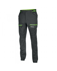 Pantaloni da lavoro stretch in tessuto U-4 con vestibilità jogging e inserti elasticizzati in vita e sul fondo per offrire una migliore vestibilità. Pantaloni da lavoro rinforzati con battitacco antiusura e carré posteriore accentuato per una maggior prot