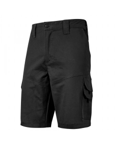 Pantaloni corti multitasca in cotone elasticizzato, freschi e comodi ideali nella stagione estiva. Tasche laterali ed elastico in vita, chiusura centrale con zip e bottone gommato antigraffio. Carré posteriore accentuato per una maggior protezione della p